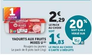 Yaourts aux fruits Mixes U