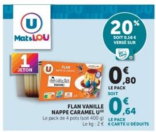 FLAN VANILLE NAPPE CARAMEL U