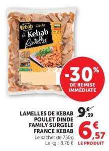 LAMELLES DE KEBAB POULET DINDE FAMILY SURGELE FRANCE KEBAB