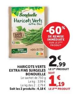 Haricots Verts Extra Fins Surgelés Bonduelle
