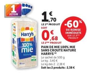PAIN DE MIE 100% MIE SANS CROUTE NATURE HARRYS