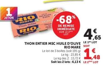 THON ENTIER MSC HUILE D'OLIVE RIO MARE