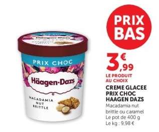 Crème glacée "Prix Choc" HAAGEN-DAZS