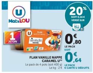 FLAN VANILLE NAPPE CARAMEL U