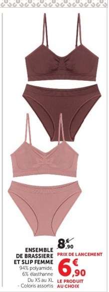 ENSEMBLE DE BRASSIÈRE ET SLIP FEMME