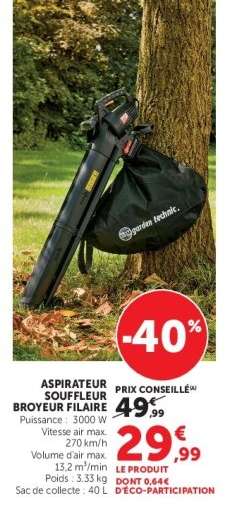 Aspirateur Souffleur Broyeur Filaire
