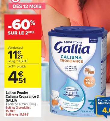 Lait en Poudre Calisma Croissance 3 GALLIA
