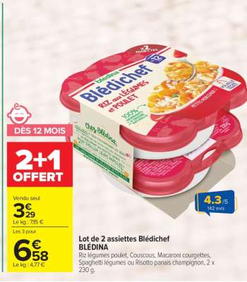 Lot de 2 assiettes Blédichef BLÉDINA
