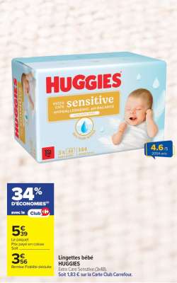 LINGETTES BÉBÉ “HUGGIES”