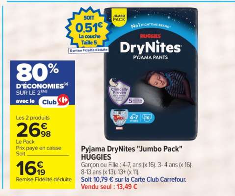 Pyjama DryNites "Jumbo Pack" HUGGIES