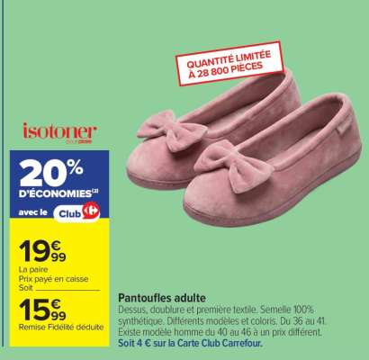 Pantoufles adulte