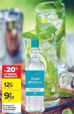 Rhum agricole de La Martinique TROIS RIVIÈRES