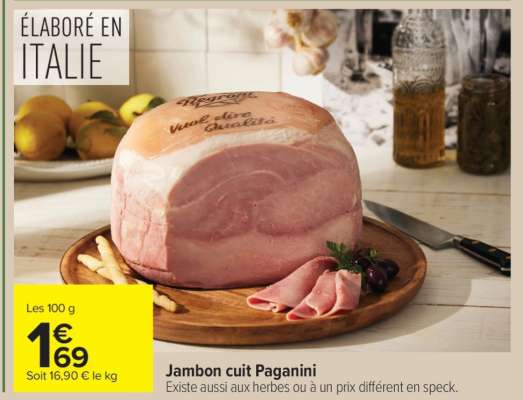 Jambon cuit Paganini