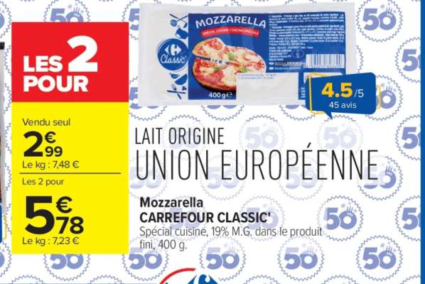 Mozzarella CARREFOUR CLASSIC'