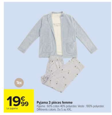 Pyjama 3 pièces femme