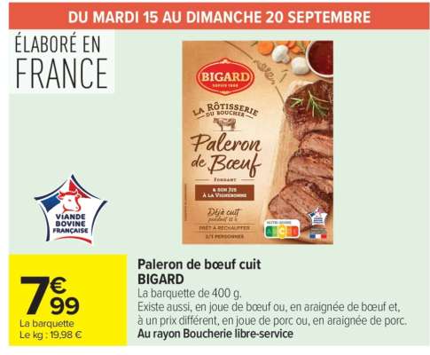Paleron de bœuf cuit BIGARD