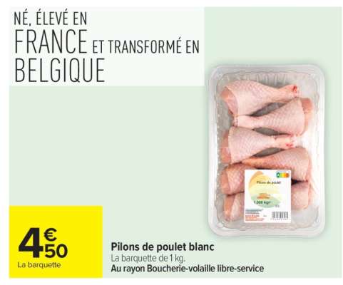 Pilons de poulet blanc