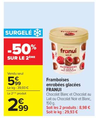 Framboises enrobées glacées FRANUI
