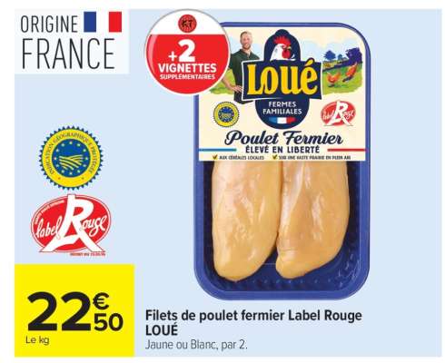 Filets de poulet fermier Label Rouge LOUE
