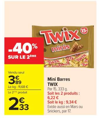 Mini Barres TWIX
