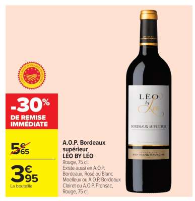 A.O.P. Bordeaux supérieur LÉO BY LÉO