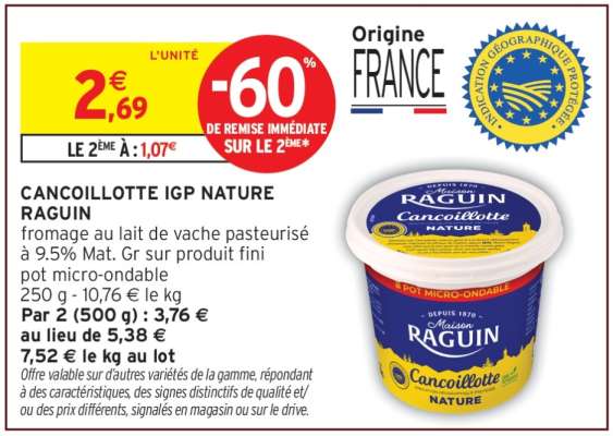 Cancoillotte IGP Nature Raguin
