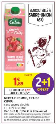 NECTAR POMME, FRAISE CIDOU