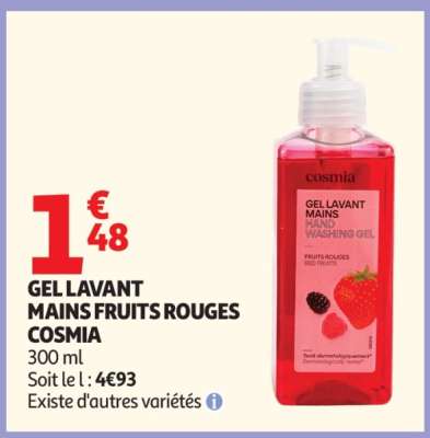 Gel Lavant Mains Fruits Rouges Cosmia