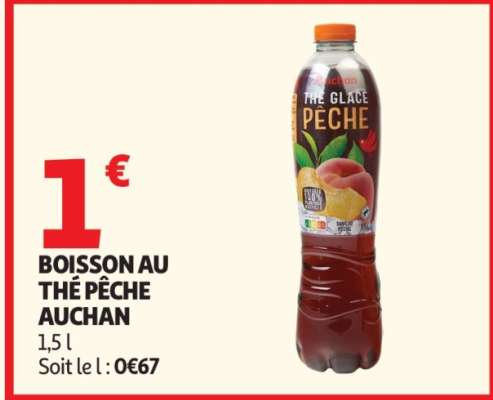 BOISSON AU THÉ PÊCHE AUCHAN