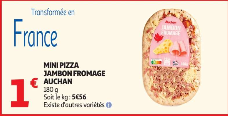 Mini Pizza Jambon Fromage Auchan