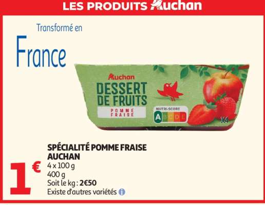 SPÉCIALITÉ POMME FRAISE AUCHAN