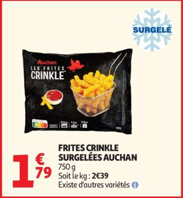 FRITES CRINKLE SURGELÉES AUCHAN