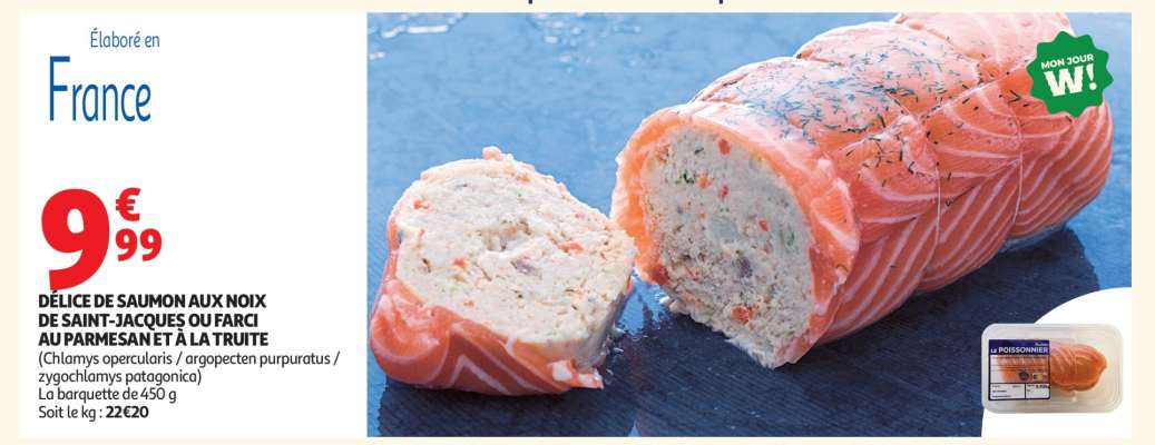 Délice De Saumon Aux Noix De Saint-Jacques Ou Farci Au Parmesan Et À La Truite