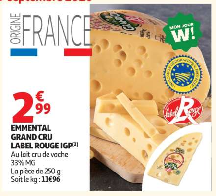 Emmental Grand Cru Label Rouge Igp