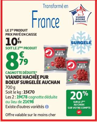 Viande Hachée Pur Boeuf Surgelée Auchan