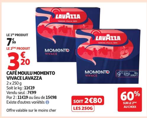 CAFÉ MOULU MOMENTO VIVACE LAVAZZA