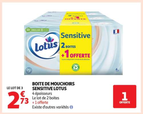 BOITE DE MOUCHOIRS SENSITIVE LOTUS
