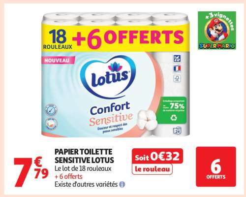 PAPIER TOILETTE SENSITIVE LOTUS