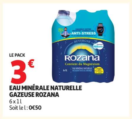Eau Minérale Naturelle Gazeuse 'Rozana'
