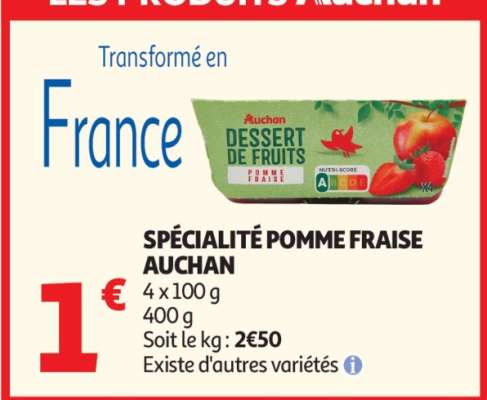SPÉCIALITÉ POMME FRAISE AUCHAN