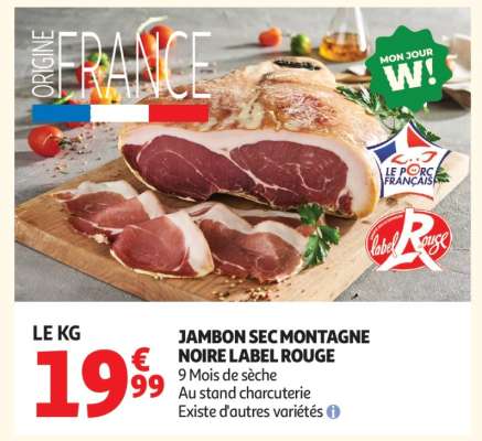 JAMBON SEC MONTAGNE NOIRE LABEL ROUGE