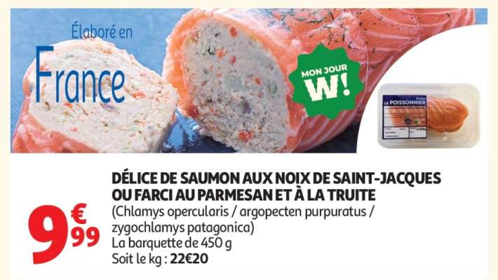 Délice De Saumon Aux Noix De Saint-Jacques Ou Farci Au Parmesan Et À La Truite