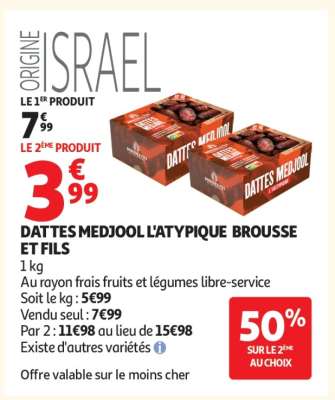 DATTES MEDJOOL L'ATYPIQUE BROUSSE ET FILS