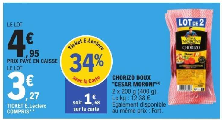 Chorizo Doux César Moroni