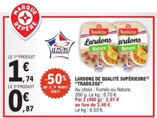 LARDONS DE QUALITÉ SUPÉRIEURE "TRADILÈGE"