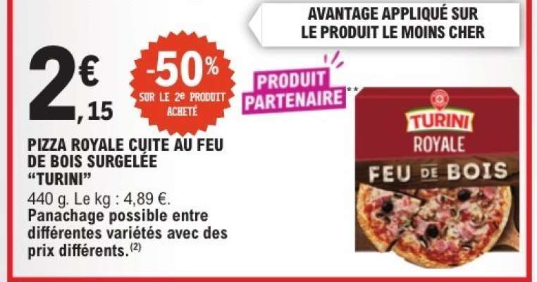 Pizza Royale Cuite au Feu de Bois Surgelée 'Turini'