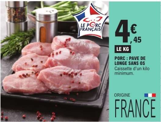 PORC : PAVÉ DE LONGE SANS OS
