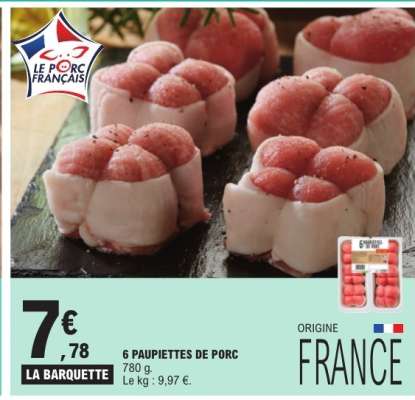 6 PAUPIETTES DE PORC