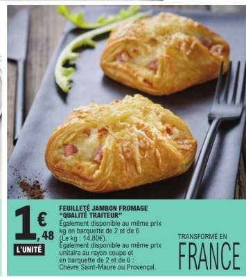FEUILLETÉ JAMBON FROMAGE "QUALITÉ TRAITEUR"