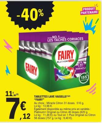 Tablettes Lave-Vaisselle Fairy